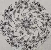 16 9.5" Flower Sketch #1 * Stack 'n Whack Quilt Blocks * Kaleidoscope