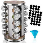 dasaka Rotating Spice Rack Organizer with Jars20Pcs Seasoning Organizer for C...