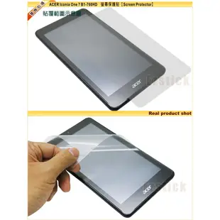 【Ezstick】ACER Iconia One 7 B1-760 靜電式平板液晶螢幕貼 (可選鏡面或高清霧面)