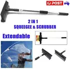 EXTENDABLE WINDOW CLEANING KIT RUBBER SCRUBBER SPONGE SQUEEGEE POLE HOME CAR