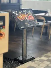 A2 Menu Stand - Floor Display for Menus, Brochures, Catalogues - Magnetic Cover