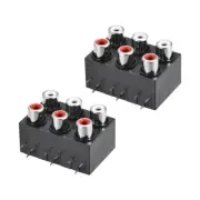 AV Concentric Outlet 6-RCA Female Jack 9-Pin Connector Socket Panel Mount 2pcs