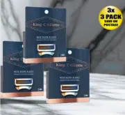 3x 3 Pack King C Gillette Neck Razor Blades Refills RRP $62.00