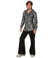 Boogie Down Shirt 70's Disco Fancy Dress Halloween Adult Costume Accessory