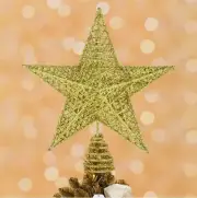 Christmas Tree Star Topper 9 inch Golden Christmas Tree Topper for decoration