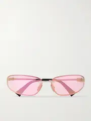 [Miu Miu Eyewear] Miu Miu Eyewear - Rimless D-frame Silver-tone Sunglasses - One size One size Silver