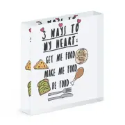 3 Ways To My Heart Acrylic Photo Block Frame Funny Food Joke Valentines