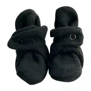 Soft Plush Black Fleece Infant Soft Baby Cotton Booties. Ships from WA