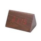 Digital Clock LED Wooden Alarm Clock Table Sound Control Electronic Clocks9410