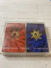 Whitman Plastic Coated Playing Cards Sealed Decks Star Shaped Broaches Box
