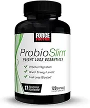Force Factor ProbioSlim Weight Loss Essentials, Daily Digestive Health and Weight Loss Probiotics for Women and Men, with Electrolytes and 11 Essential Nutrients, 120 Count