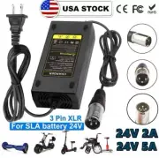 24V Mobility Scooter Wheelchair Battery Charger 2A 5A Amp XLR Scooter Charger