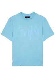 Amiri Logo-appliquéd Cotton T-shirt - Light Blue 2 M
