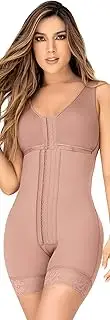 [Mapalé by Espiral] Womens F509 Cross Back Support Mid Length Shapewear with Snap Button Bra
