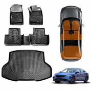 3D Floor Mats Boot Liner for Honda Civic Sedan 10th 2016-2021 All Weather Heavy Duty Cargo Car Trunk Luggage Tray