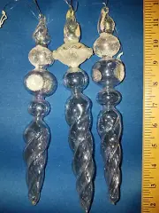 Icicle Ornament Set of 3 Glass Clear 13332 234