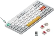 Nuphy Air75 v2 QMK/VIA Mechanical Keyboard, 75% Low Profile Wireless Keyboard, Bluetooth 5.1, 2.4GHz and Wired Connection, Compatible with Windows and Mac OS - Ionic White Switch Red