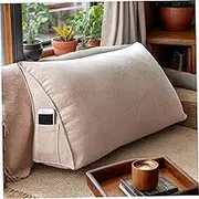 Wedge Pillow Support Cushion Headboard Sofa Back Positioning Support Pillow Soft Reading Wedge Pillow Headboard with Breathable Removable Washable Cover for Bed Sofa-