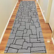 Land Plateau Grey Runner Rug