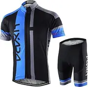 [TOZLU] Men Breathable Quick Dry Comfortable Short Sleeve Jersey Padded Shorts Cycling Clothing Set Riding Sportswear DOOMUN