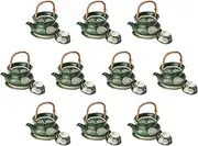 Set of 10, Oribe Chrysanthemum Dobin Mushi (250cc) (13 x 7 cm) | Setomonohonpo Seto Pottery