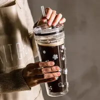 在飛比找蝦皮商城精選優惠-高端雙層玻璃吸管杯 大容量高硼硅耐高溫水杯 透明家用杯 奶茶