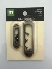 Making Memories Aluminum Rectangle Pewter Label Holders 4PC Scrapbooking Crafts