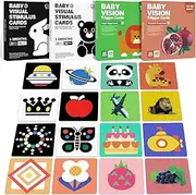 High Contrast Baby Flashcards, 80 Pcs 160 Page Flash Cards for Babies Ages 1-3-6-12-36 Months, Newborn Black White Colorful Visual Stimulation Learning Activity Card, Infant Sensory Develop Toys Gifts