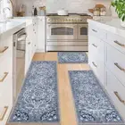 Boho Kitchen Rugs Sets 3 Piece with Runner Floral Kitchen Floor Mat Carpet Fa...