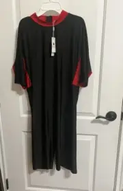 New Red & Black iEFiEL Brand Unitard, Bodysuit, One Piece Dance Leotard Size XXL