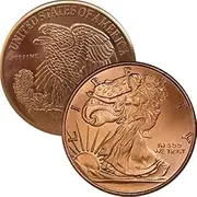 1 oz .999 Pure Copper Round/Challenge Coin (Walking Liberty (USA Eagle Back))
