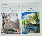 5 Travel Kit Delta Comfort+ Eye Mask Shade Ear Plugs Toothpaste Brush Towelette