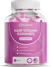 Rosabella® Hair Growth Vitamin Gummies [60 Gummies] Biotin for Faster Hair Growth Women & Men - Nail, Skin (5.000mcg Biotin)