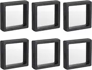 uxcell Floating Thin Film Display Box, ABS Frame Display Case Holder 7cm x 7cm x 2cm Black for Ring Necklace Bracelet Earring Pack of 10
