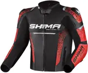 SHIMA STR 2.0 Motorcycle Leather Jacket, black-red, Size 50 for Men Black Red
