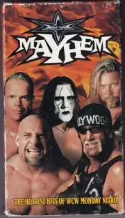 Mayhem WCW Nitro Pro Wrestling VHS Video 1999 WWE Wrestler Sting Nash Hogan