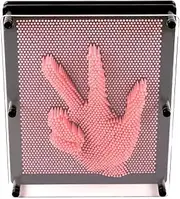 E-FirstFeeling 3D Pin Art Sculpture Extral Large 10" X 8" Pin Impression Hand Mold Board Toy - Pink