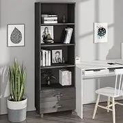 Highboard HAMAR Light Grey 60x35x180 cm Solid Wood Pine Dining Storage