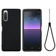 For Sony Xperia 5 II Pure Color Liquid Silicone Shockproof Full Coverage Case Black