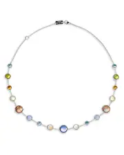 Ippolita Sterling Silver 925 Lollipop Multi Stone Wildflower Collar Necklace, 16-18