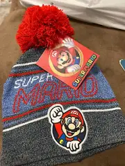 Boys' Ninetendo Super Mario Pom Beanie Hat Winter Fall NWT OS