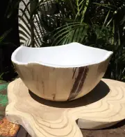 Banana Leaf Bowl - Terracotta Salad Or Fruit Bowl -20 cm