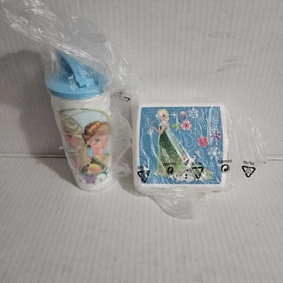 NEW - Tupperware Disney Frozen Sandwich Keeper And Flip Top Tumbler