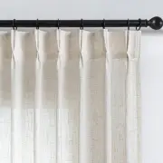 Linen Curtains for Living Room, Natural Semi Sheer Curtains & Drapes 84 Inche...