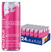 (24 Pack) Red Bull Summer Edition White Peach Energy Drink with Vitamins, 8.4 Oz