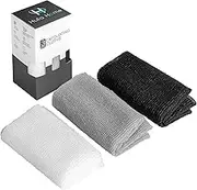 Soft, Medium & Hard (3pc) Exfoliating Washcloth Variety Pack (11.8" X 35.4") Body Wash Nylon Scrub Cloth Back Scrubber Towel Weave for Bath Shower Beauty Skin Washcloth for Women & Men