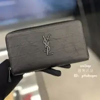 在飛比找蝦皮購物優惠-YSL 聖羅蘭 529899 黑標 鱷魚紋 拉鏈錢包 錢夾 