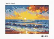 Abstract Sunset Needlepoint Kit or Canvas