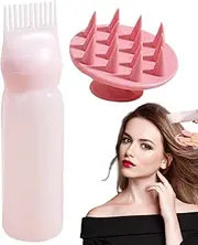 Root Comb Applicator Bottles 2 Pcs 160ML Hair Oil Applicator Bottles ＆ Silicone Scalp Scrubber, Reusable Hair Dye Color for Care Accessories, Root Comb, Oil A