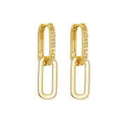 Nevenka Pair Of Paperclip Link Chain Drop Earrings for Women